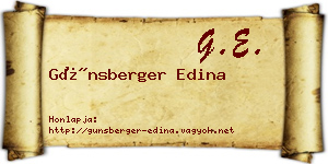 Günsberger Edina névjegykártya