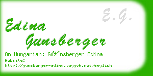 edina gunsberger business card